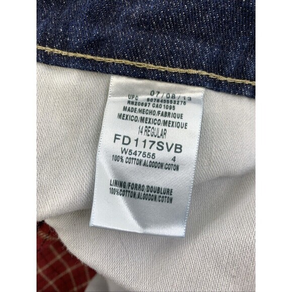 Dickies Flannel Lined Jeans Dark Denim Cotton Straight Leg Womens 14 - Picture 8 of 12